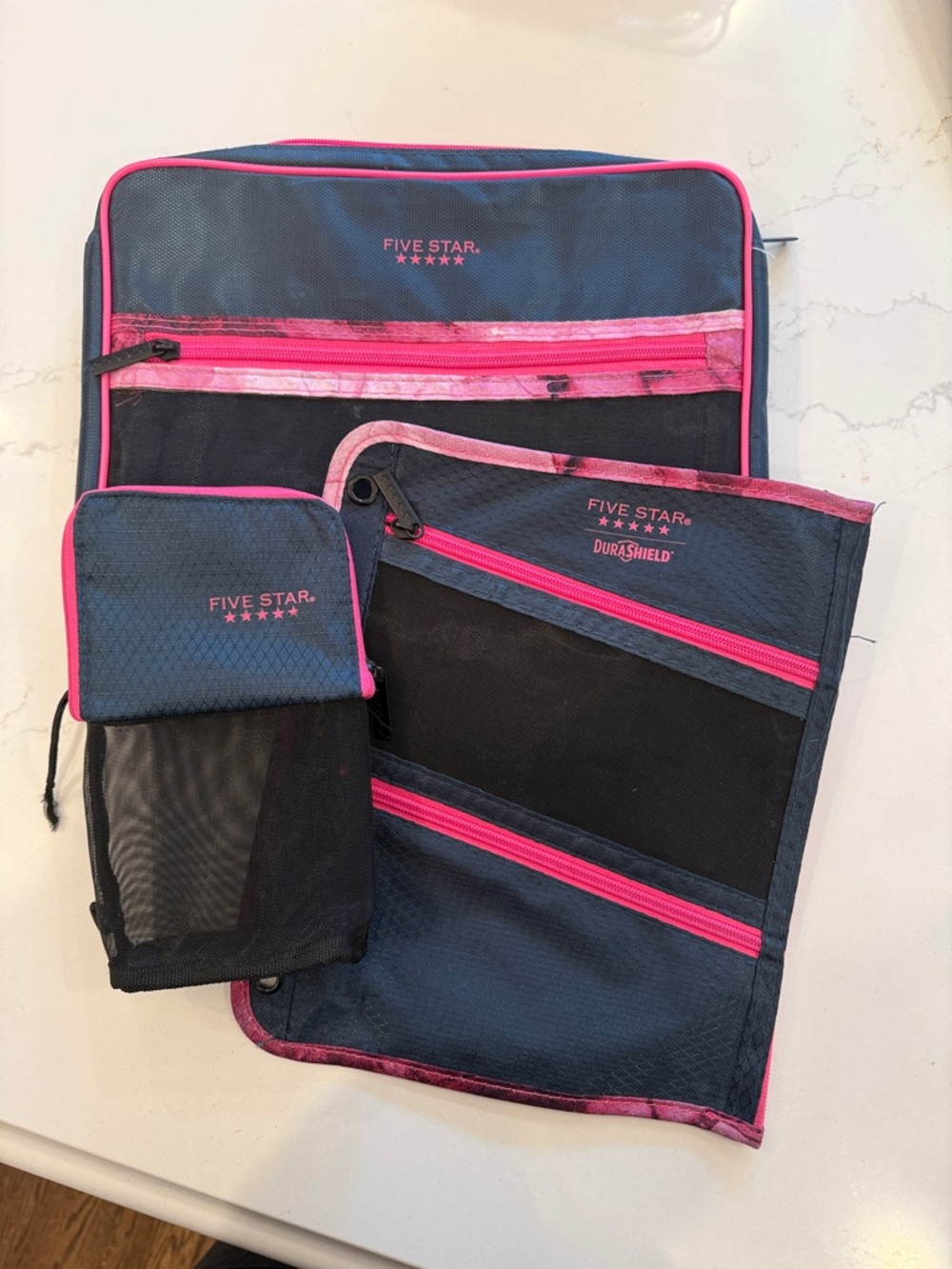 Five Star Black with Hot Pink Trim Organizer Trio